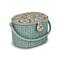 Dritz® Soft Green Floral Small Oval Weaved Sewing Basket